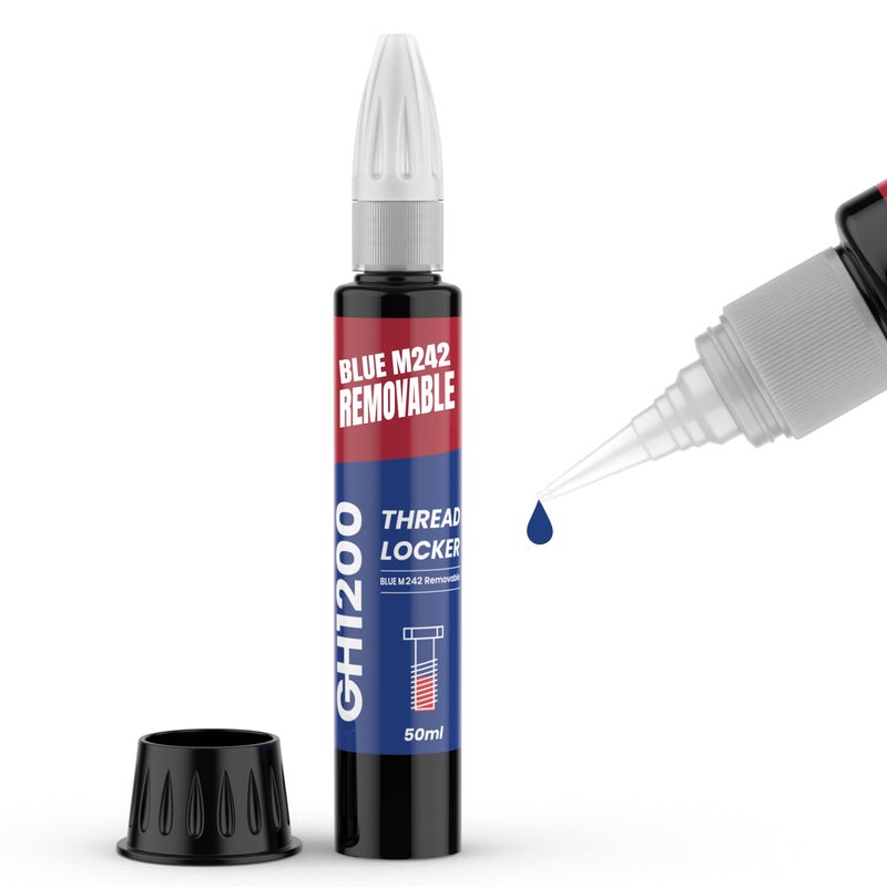 GH1200-50ML Blue Thread Lock Medium Strength for Nuts, Bolts, and Metals - Threadlocker Lock Tight & Seal Fasteners with Stable and Consistent Performance - Image 1